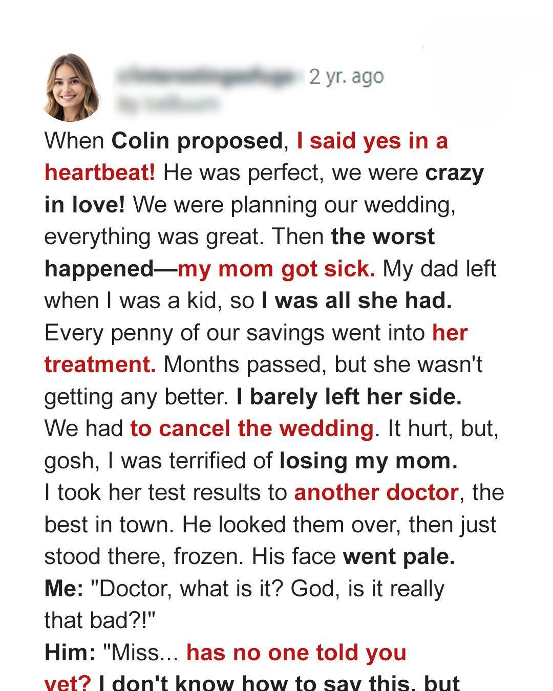I Cancelled My Wedding to Save My Mom — What the Doctor Said Next Changed Everything