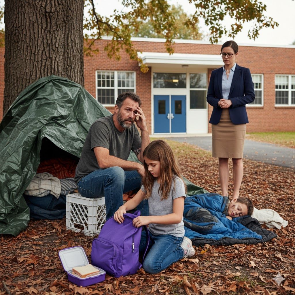 When I noticed Lily hiding her lunch again, I quietly followed her — until she whispered, “Daddy… I brought food,” to someone living behind our school. The sight made my heart stop. I steadied myself, grabbed my phone… And what happened next changed everything.