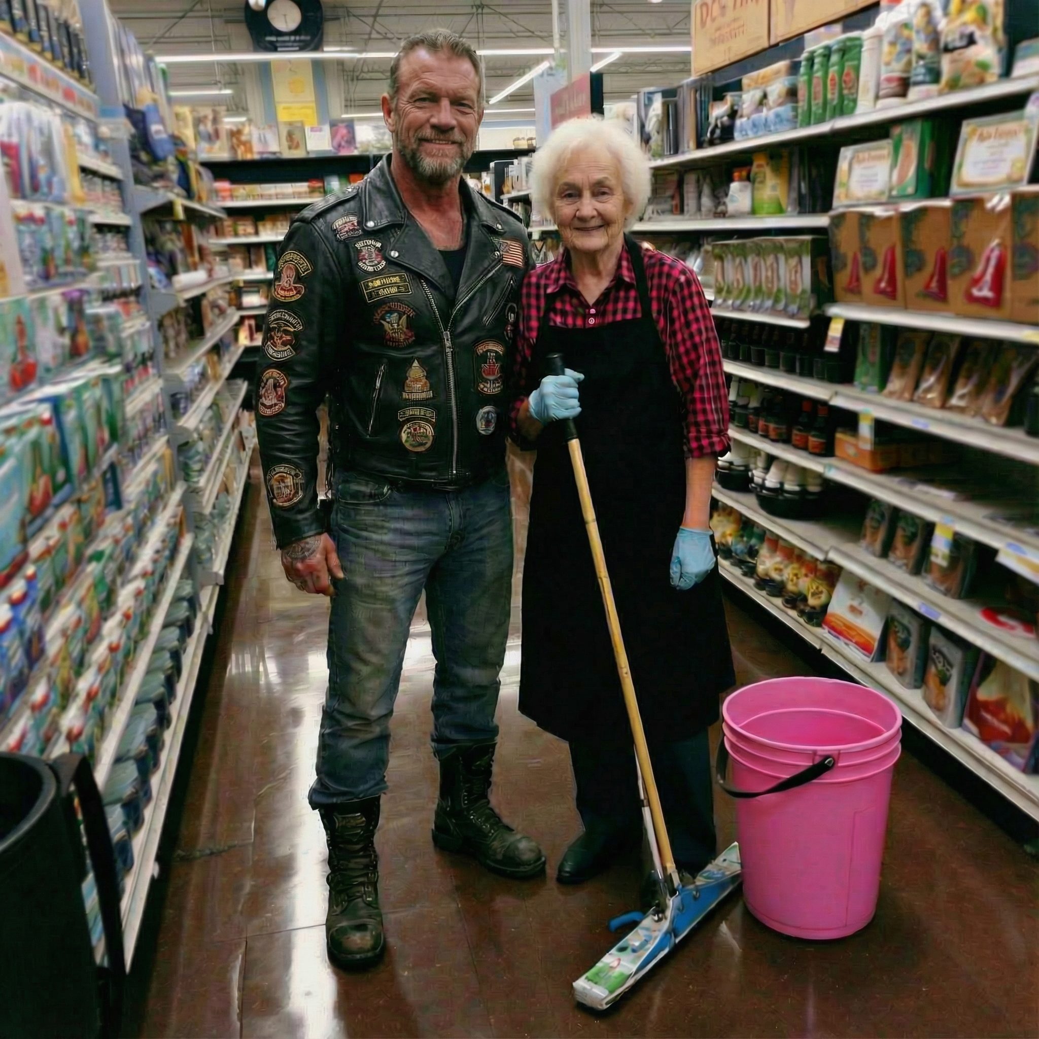 Rich Woman Slapped Me For Mopping Too Slowly Until The Biker In Aisle Three Heard My Screams!