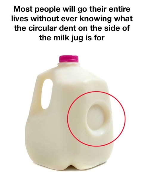 SOTD – Purpose of the Circular Dent on Milk Jugs!
