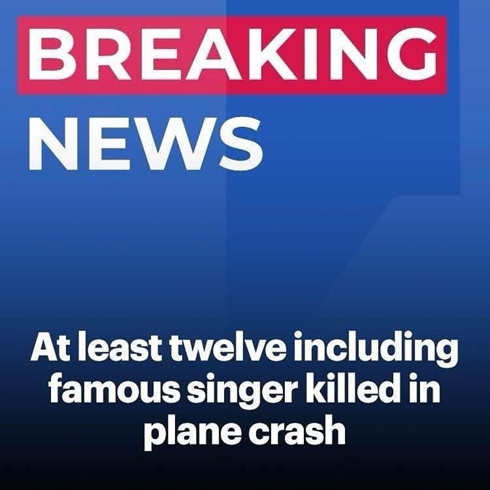 Twelve dead including famous singer in plane crash off remote island!
