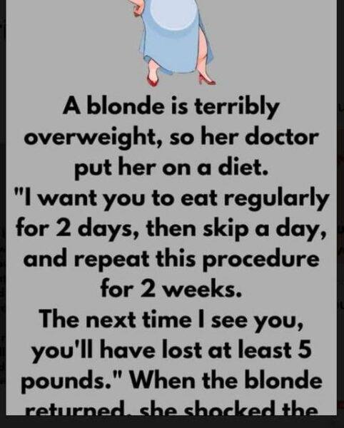 The Blonde Who Followed Her Doctor’s Diet a Little Too Literally