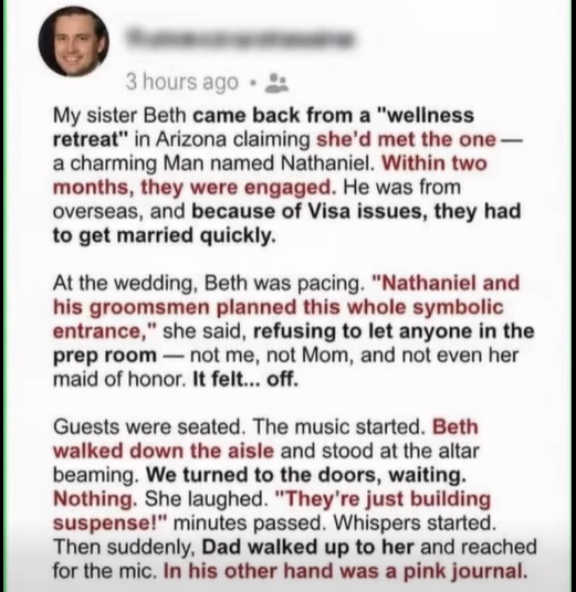 When my sister Beth announced her engagement to a man she met at a wellness retreat, I was happy for her.