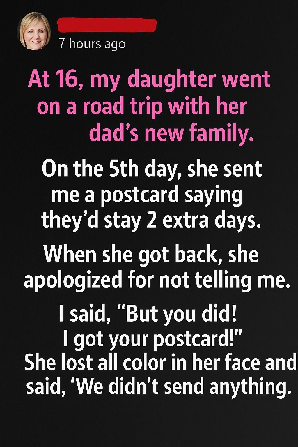 No one in her dad’s family had sent it. I looked again—no return address, a smudged date stamp,